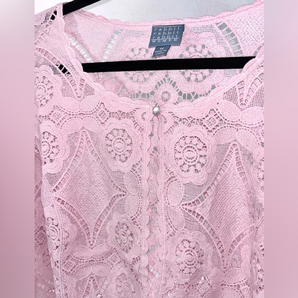 Rabbit Rabbit Rabbit Delicate Pink Lace Blouse - Picture 5 of 15